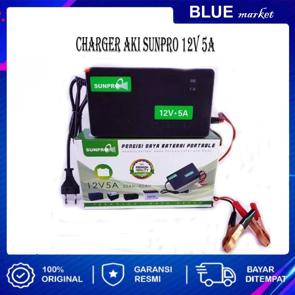 SUNPRO CAS AKI SU-1205A 12V 5A - BATERAI CHARGER / CHARGER AKI SUNPRO / SUNPRO CHARGER AKI 12V5A -CAS AKI 5 AMPERE