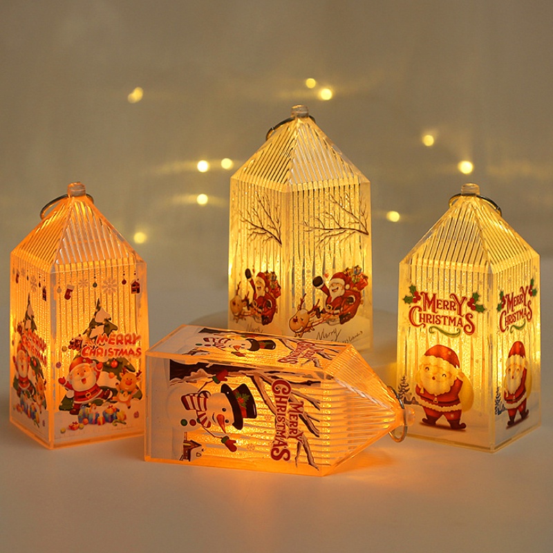 Lampu Malam LED Portable Desain Santa Claus Snowman Elk Untuk Dekorasi Natal