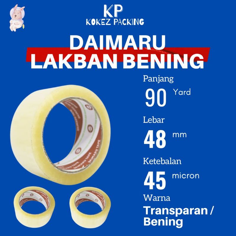 

Lakban OPP Tape / Lakban Besar / Lakban Bening DAIMARU 90 Yard
