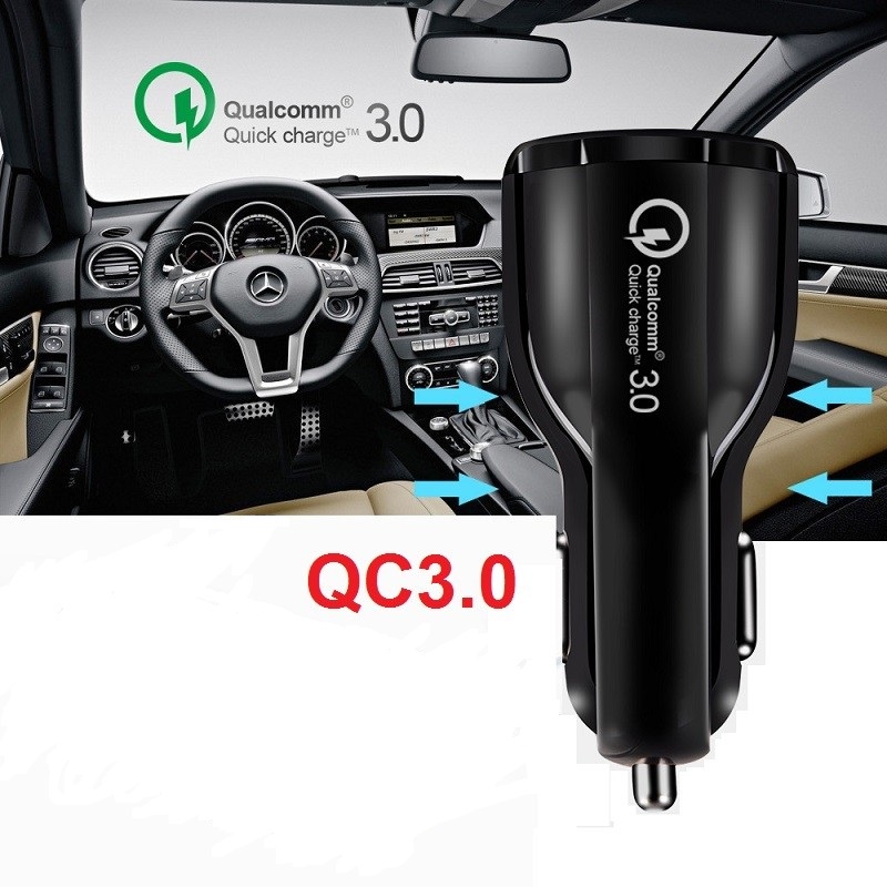 Mobil Charger HP 2 Port USB HP Car Charger Super Fast Charging 3.1A Qualcomm QC3.0 8A