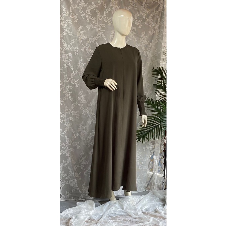 Gamis Adzkia Warna olive | Gamis Adzkia Set Warna Coklat | Adzkia Set | Gamis Adzkia Set | Gamis Pol