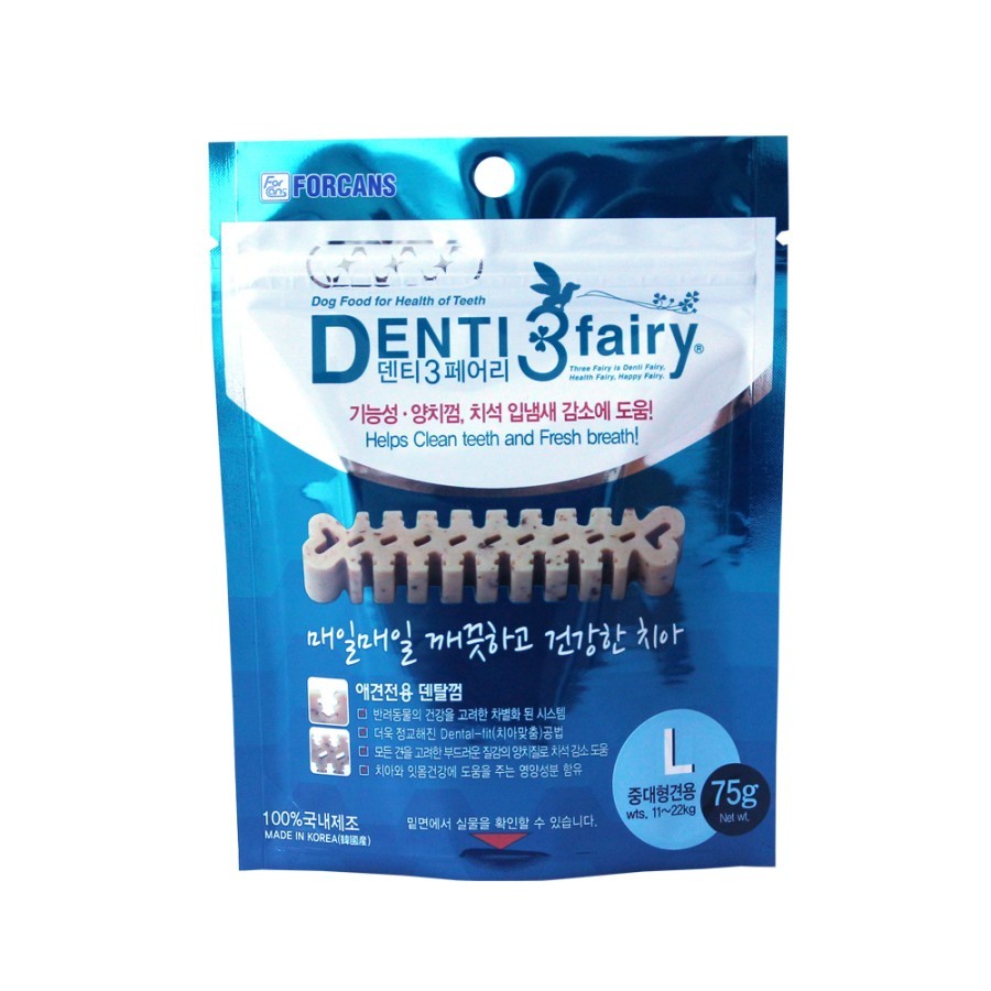 Forcans Denti 3 Fairy - Dog Snack Korea - Dental Snack Anjing L
