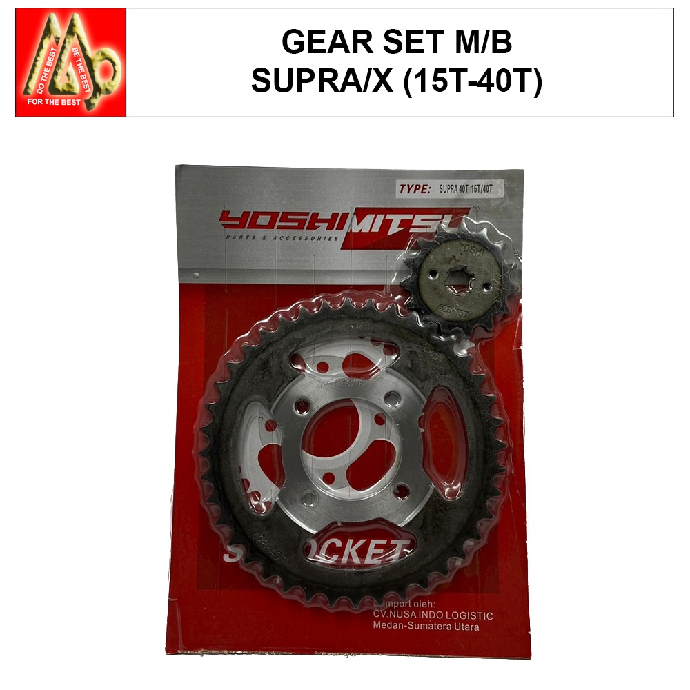 Supra/X (15T-40T) / Gear Set Depan &amp; Belakang / TW