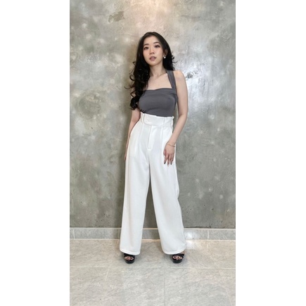 Rebecca Basic Cullote Pants - Celana Kulot Wanita Scuba Import Premium - Celana Panjang High Quality Korea Kekinian Terbaru  Rakku 872