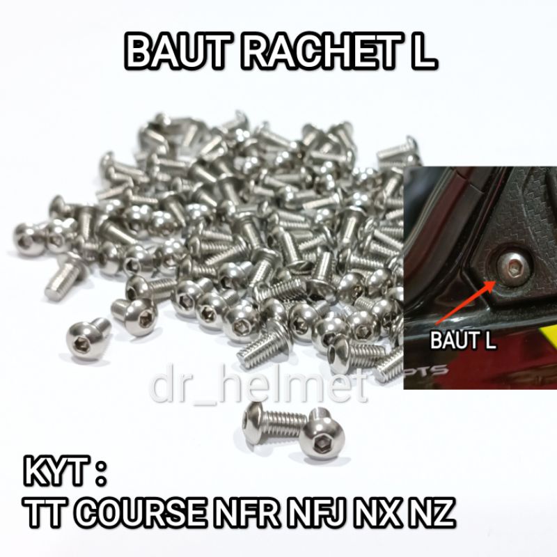baut rachet untuk helm kyt falcon vendetta c5 agv k1 k3 k3sv tt course nfr nfj