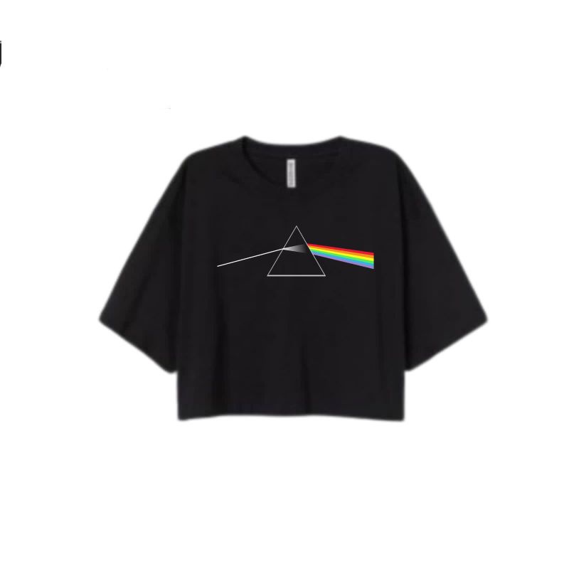 CROP TEE PINK FLOYD | KAOS CROP TOP BAND ROCK VINTAGE OVERSIZE H&M HITAM WANITA | CROPTEE WOMAN