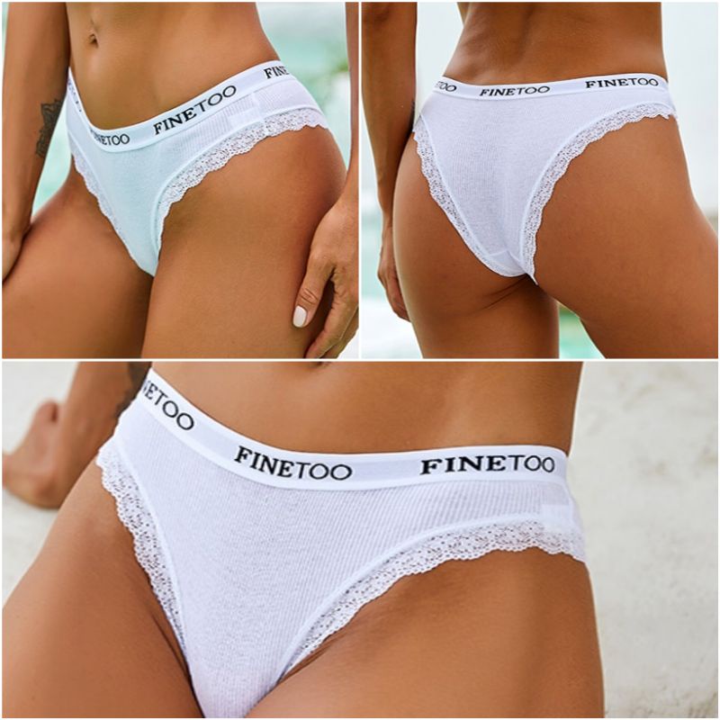 FINETOO FT29 Sexy Celana Dalam Wanita Sport Brief Model Renda Women Cotton Panty Soft