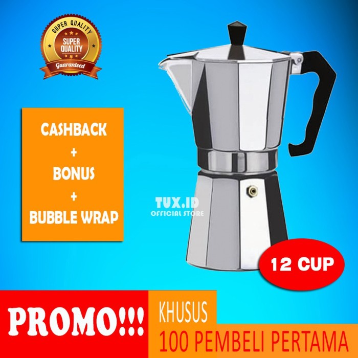 ✨ BISA COD ✨ MOKAPOT Moka Pot 12 Cup 600ml Moca Pot Kopi Espresso Peralatan kopi
