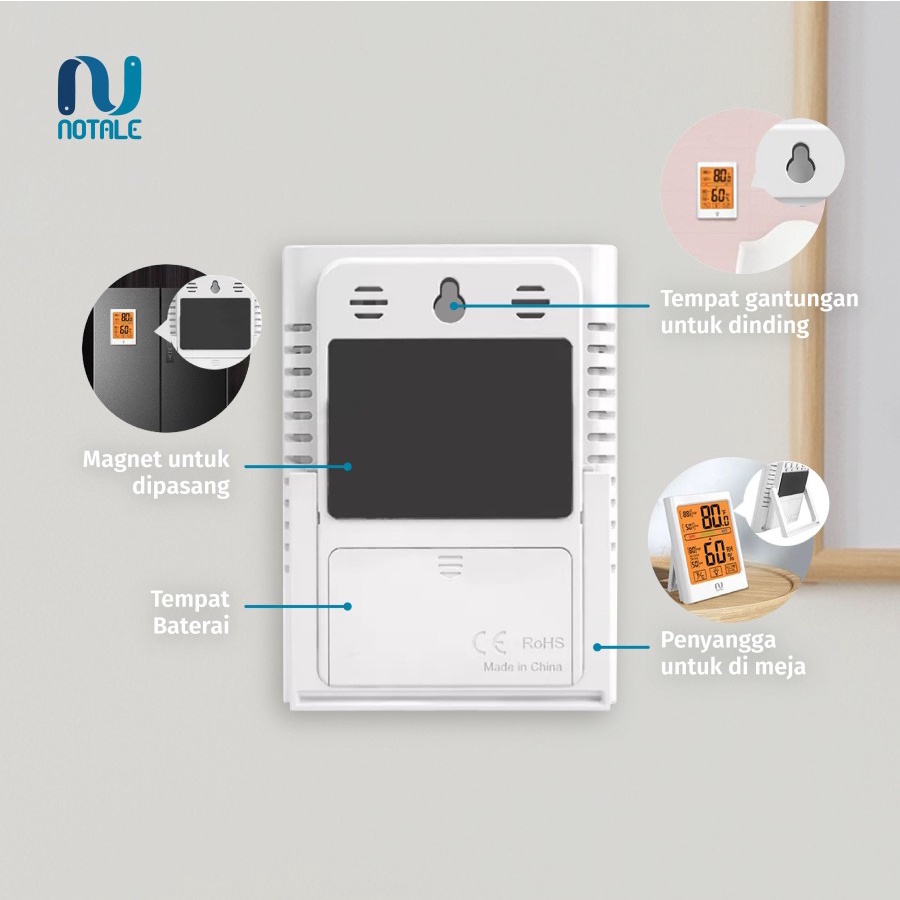 Notale Hygrometer Thermometer Humidity Meter Alat Ukur Suhu Ruangan