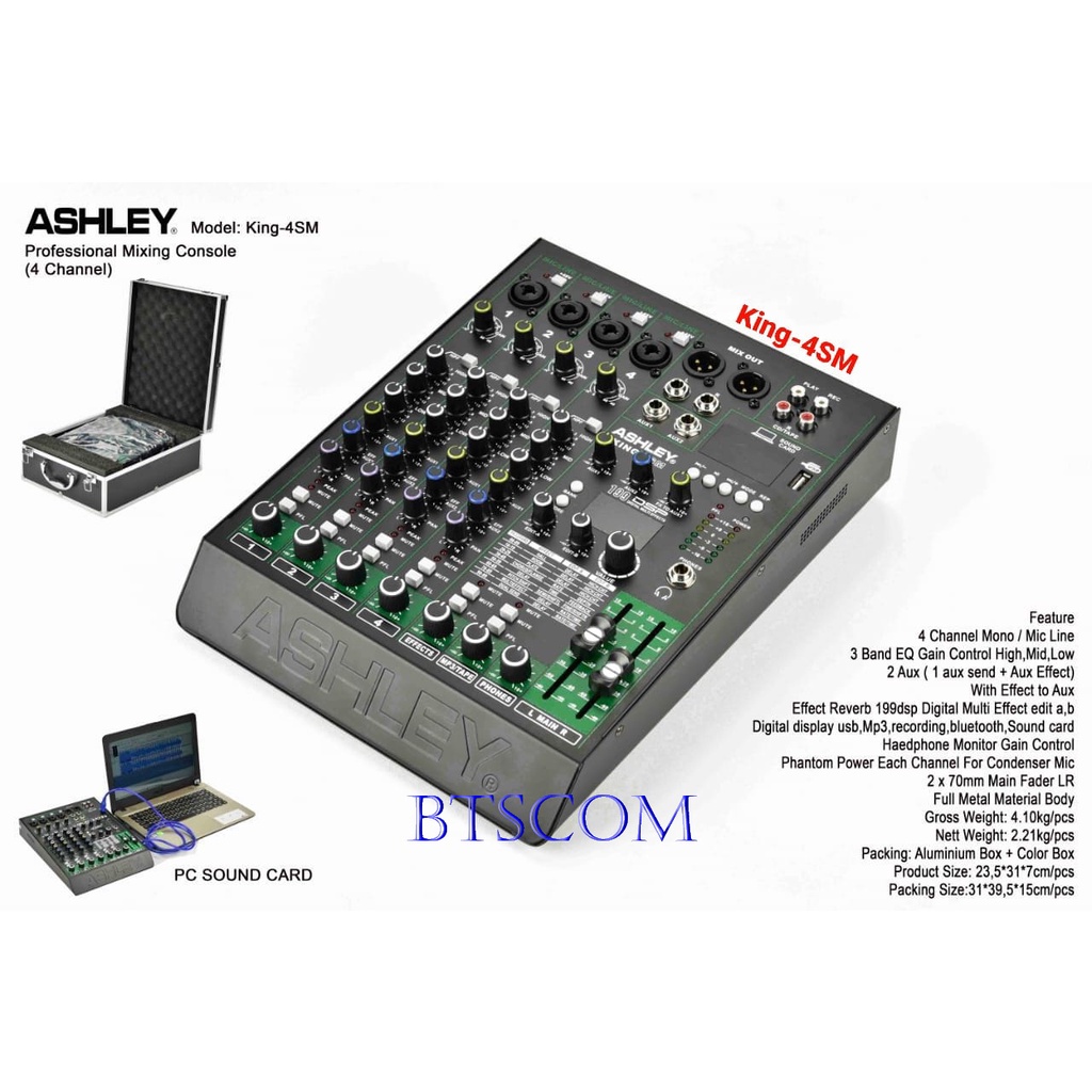 Mixer Ashley King-4sm King4sm original 4 channel