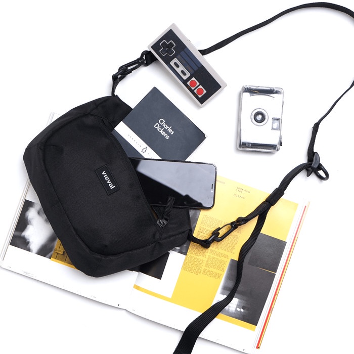 PROMO BISA COD TAS SELEMPANG PRIA Sling Bag Walker 2.0 - Visval - Black - Tas Selempang TERMURAH TRE