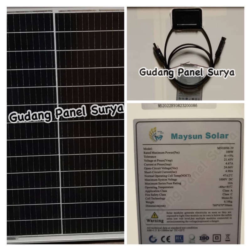 Jual Solar Panel Surya Solarcell Pv Module Maysun Mono Wp Wp Monocrystalline Maysun Wp