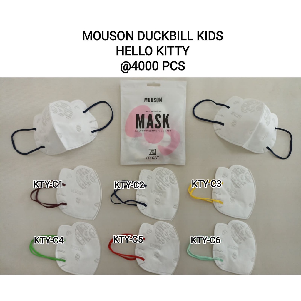 ic MASKER DUCKBILL DEWASA KARAKTER HELLO KITTY isi 10pcs TALI RANDOM
