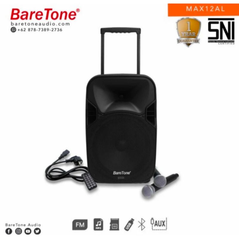 AGEN SPEAKER PORTABLE BARETONE 12 INCH MAX12AL