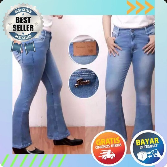 Celana Panjang Baggy Pants Jeans Kolor Hw Wanita Celana Bagypants Boyfriend Jins Cewek High Waist Pr