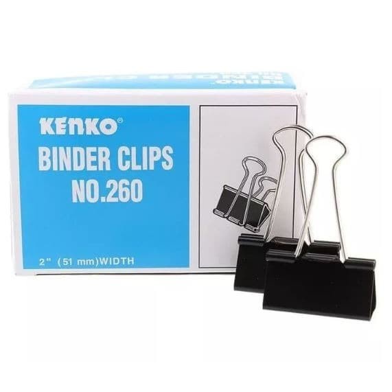 

[12pcs] Binder Clip Klip Penjepit Kertas Hitam no. 260