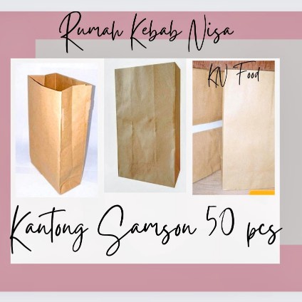 

Kantong COKLAT Polos Isi 50-Paper Bag Coklat Kemasan Burger