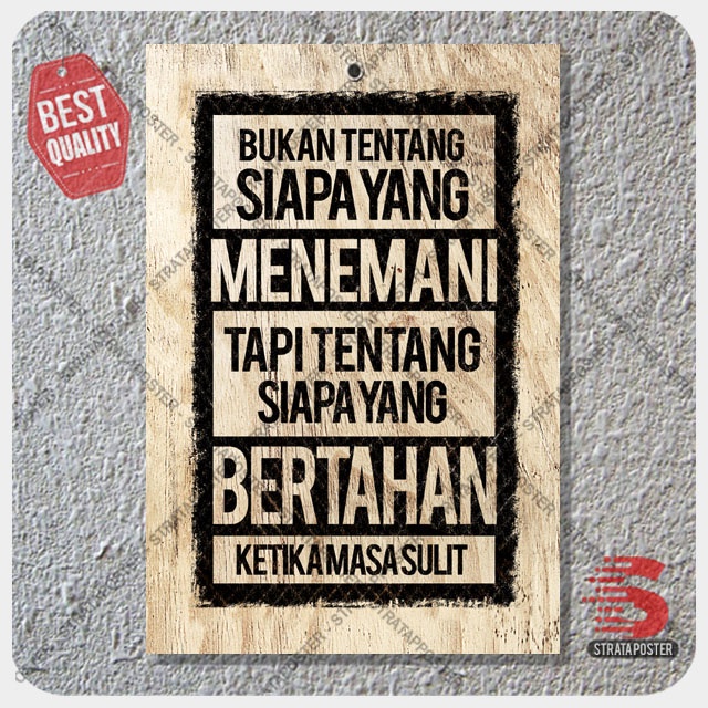 Poster motivasi Hiasan dinding kayu Dekorasi ruangan Wall decor 2030126STA