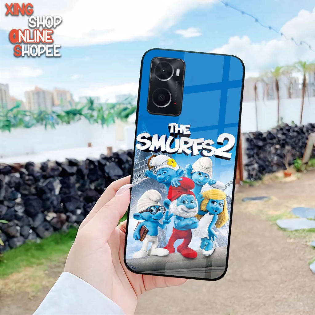 Case Kilau Oppo A76 A96 | Casing Hp Glossy | Motif SMURSF