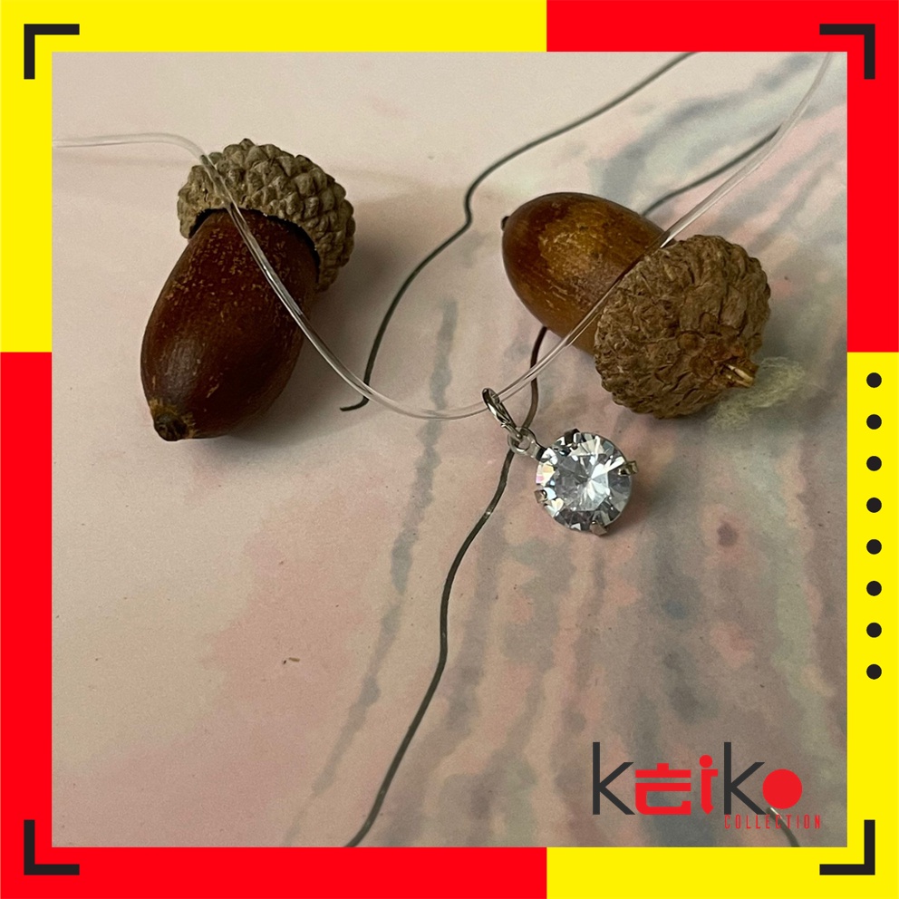 BAYAR DITEMPAT Kalung Simple Liontin Crystal / Kalung Wanita / Kalung Korea