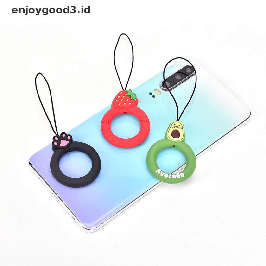 (Rready Stock) Tali Lanyard Handphone Universal Bahan Silikon Motif Kartun 3D (ID)