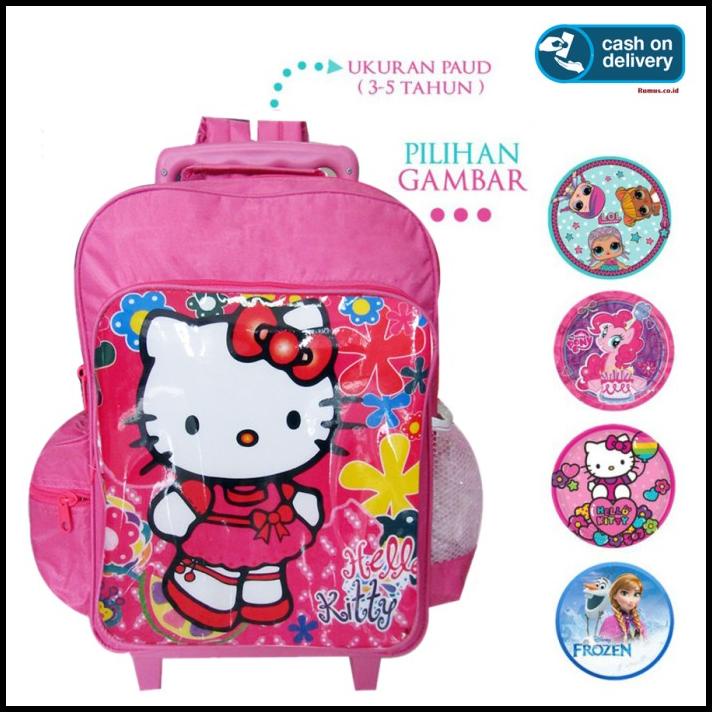 Tas Troli Anak Paud Gambar Frozen / Tas Roda Anak Perempuan Tas Anak