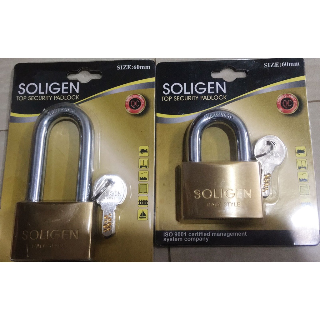 Gembok kuningan Soligen 60mm / Gembok Kuningan merek Soligen