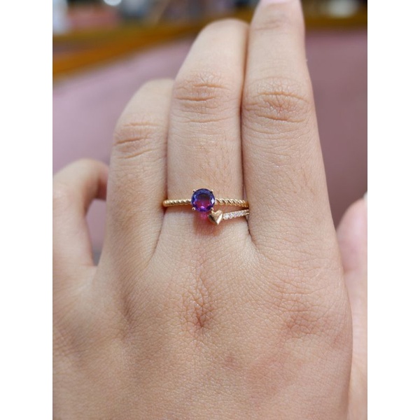 cincin batu ungu mata listring