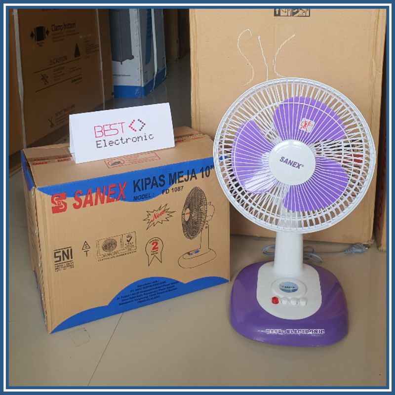 Sanex FD-1087 Kipas Angin Meja 10 Inch 3 Kecepatan 30W Ungu