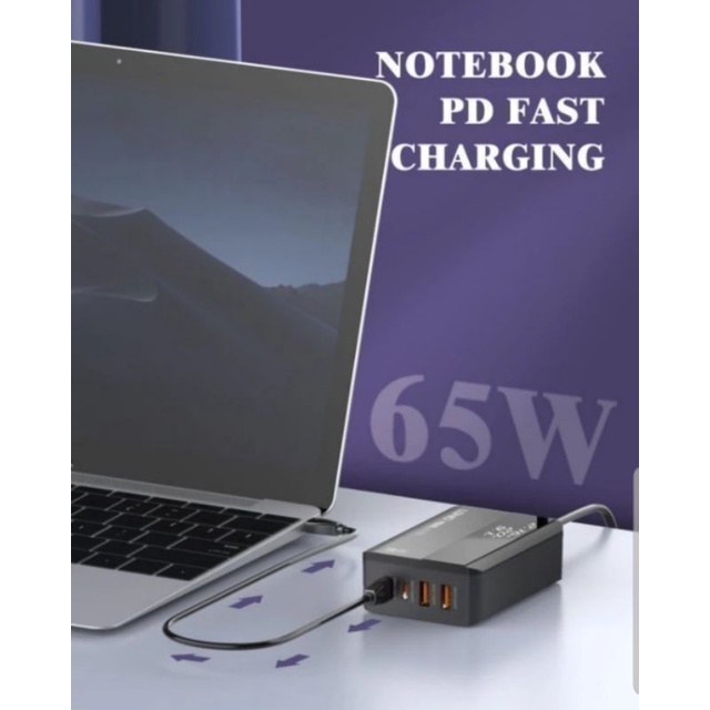 Charger Desktop Ldnio A4808Q 65W Fast charging Support PD and QC3.0