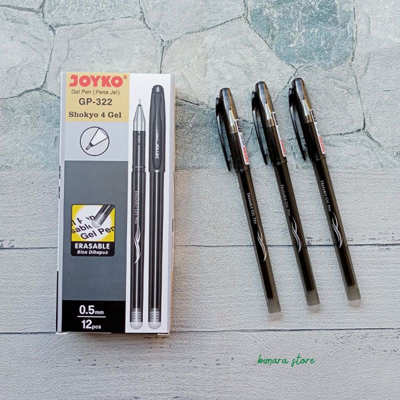

Bolpen Joyko GP-322 Erasable Gel (Hitam|0.5mm)/Ballpoint/Bolpoin/Pena/Pulpen Bisa Dihapus/DiHapus