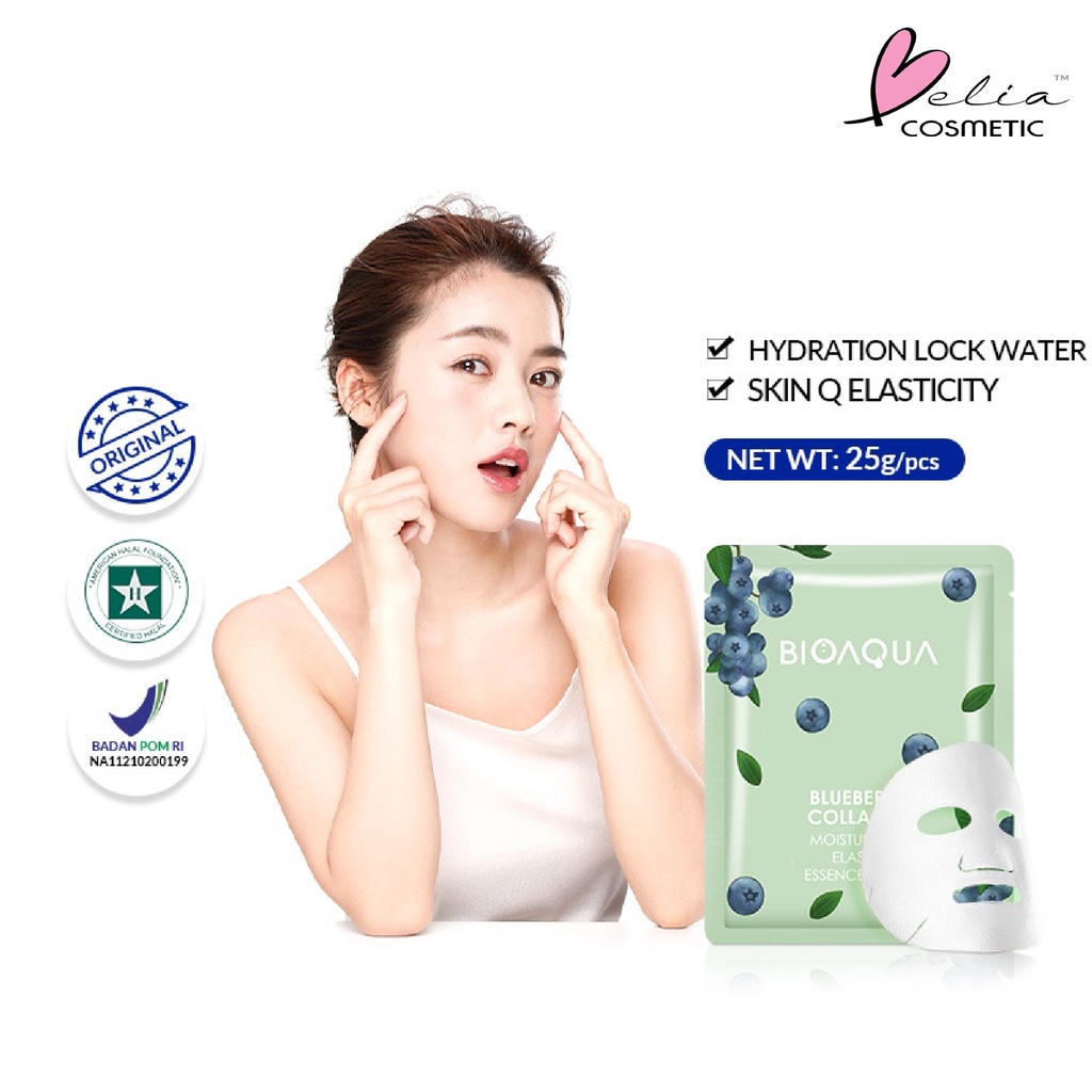 ❤ BELIA ❤ BIOAQUA Sheet Mask Master Series Plant | Flowers | Fruit | Eye Mask | Facial Mask Brightening Glowing Moisturizing Skin Care | Hydrating Essence Face Mask Brightening Anti Acne Jerawat | Honey Vitamin C Masker Wajah Muka Pelembab Kulit Cosmetics-BA S_Mask Blueberry