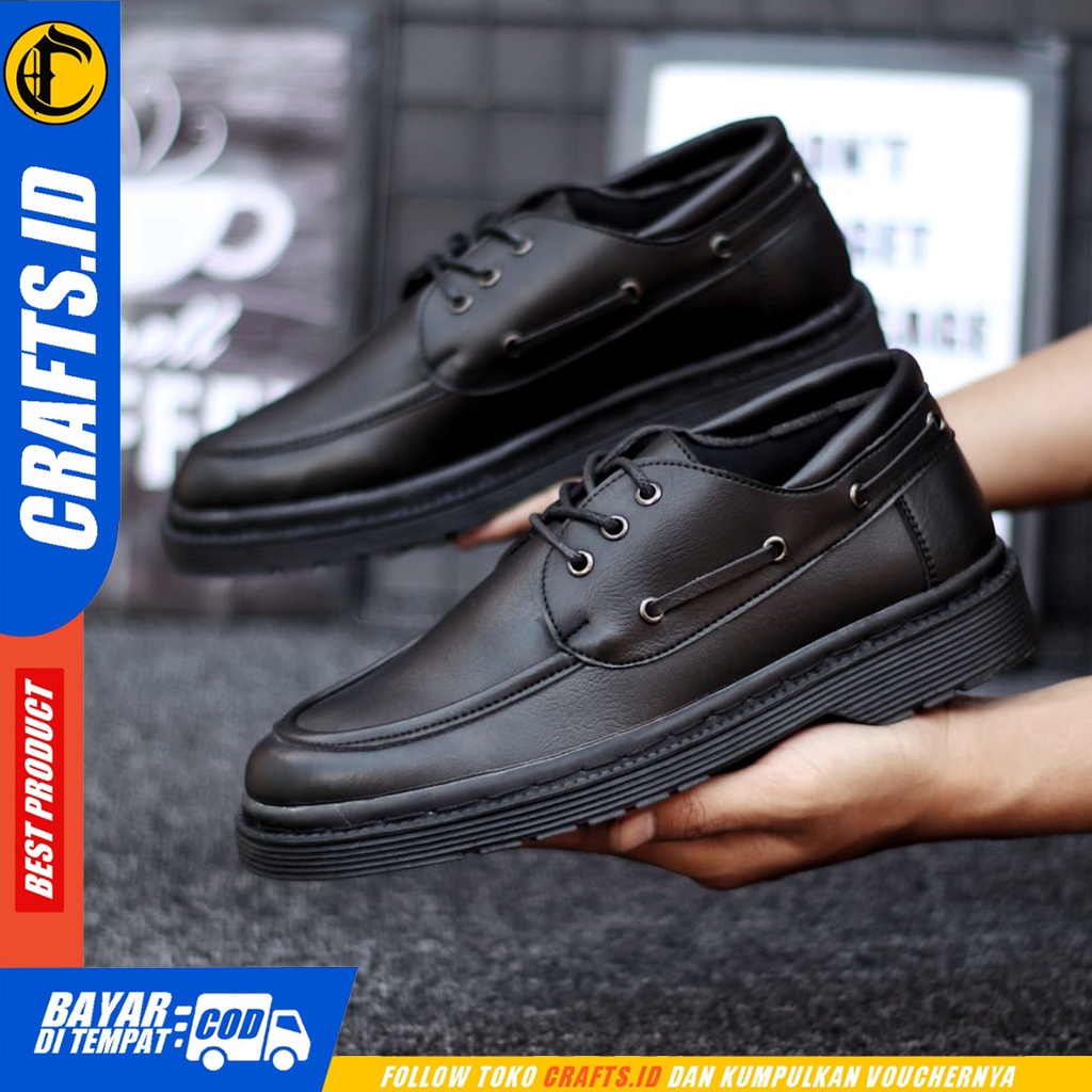 CRAFTS leorio - Sepatu Pantofel Formal Docmart Low Boots Zapato Kerja Pria