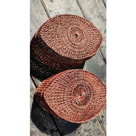 Peci rotan coklat polos coklat tua coklat muda