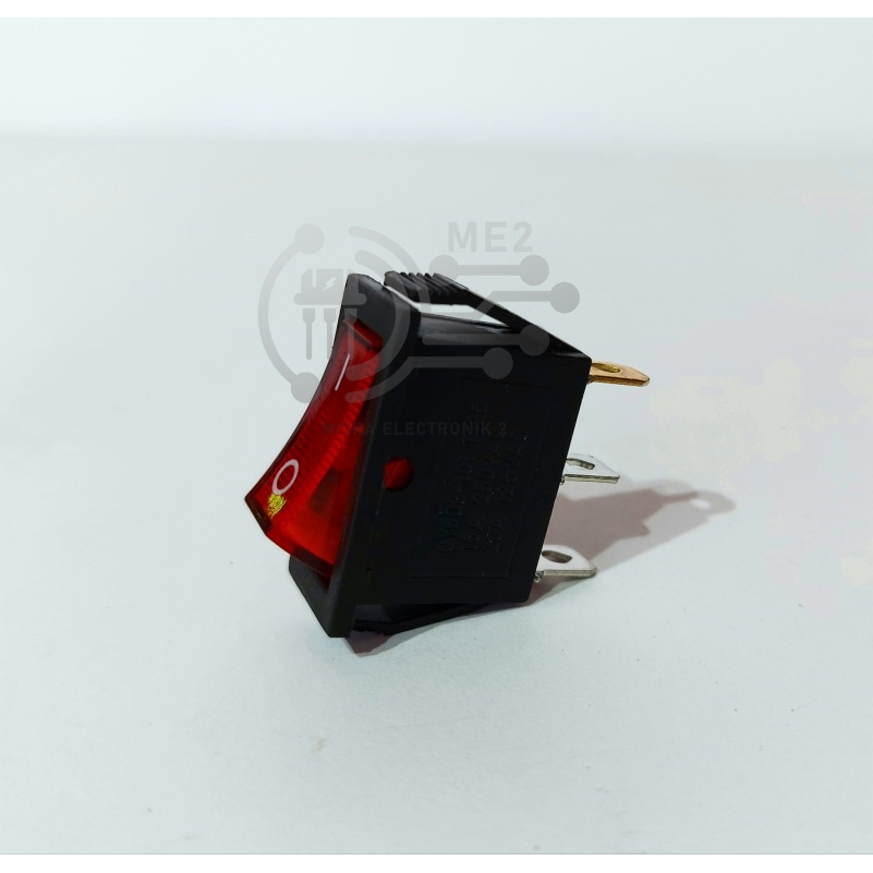 ROKER // SAKLAR SWITCH POWER 30mm x 13mm plus lamp 3 kaki 20 amp (0N-OFF)