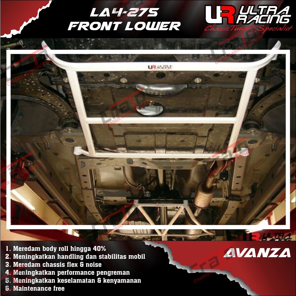 Aksesoris Stabiliser ULTRA RACING Safety Bar - Front Lower Bar 4 Points - Toyota Avanza 1300 1500 VV