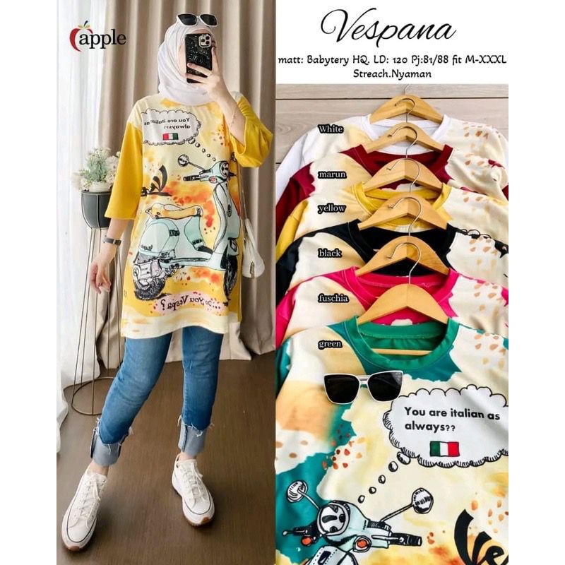 VESPANA TUNIK BABYTERRY HQ | TUNIK HALUS ADEM NYAMAN DI PAKE TERMURAH