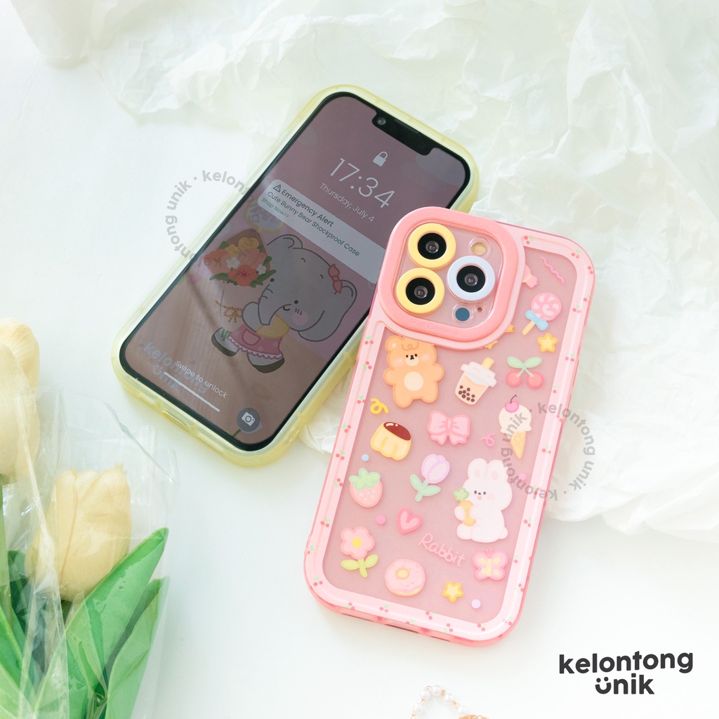 For iPhone - Cute Bear Bunny Shockproof Case