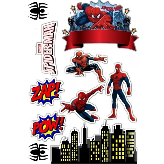 Hiasan Kue Ulang Tahun Spiderman / Topper Kue karakter Spiderman