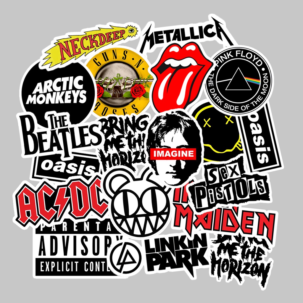 Stiker Sticker Aesthetic Band Rock Metal Stiker Anti Air Stiker Helm Case Hp Laptop Stiker Sticker R