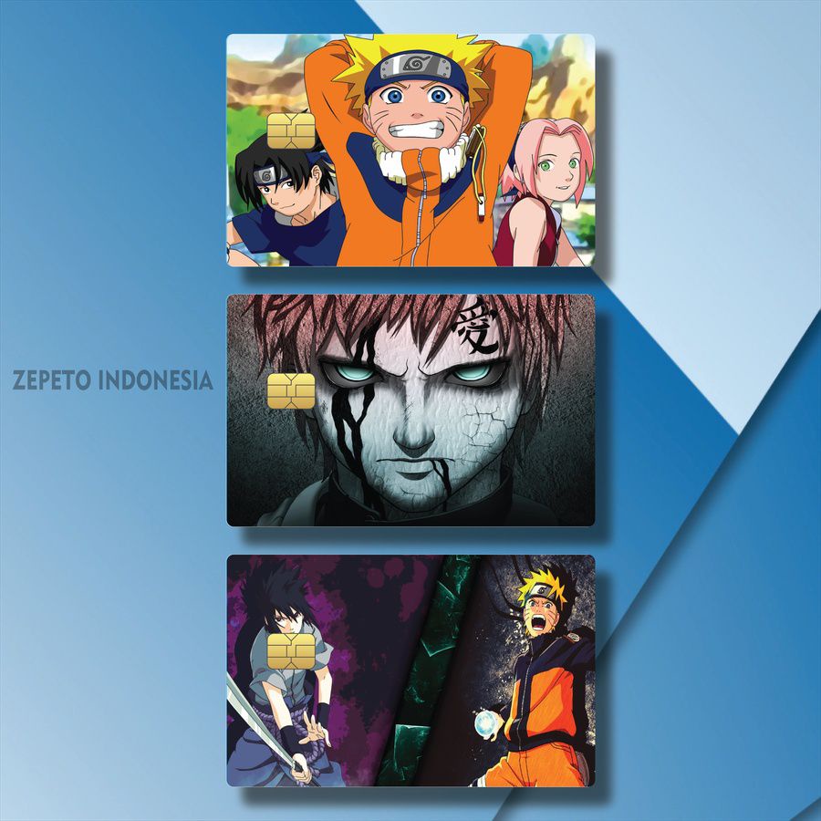 STICKER KTP ANIME SASUKE SAKURA JEC3M/SMEWJ/ COVER KTP ANIME NARUTO HINATA / SKIN ATM CUSTOM POPULER