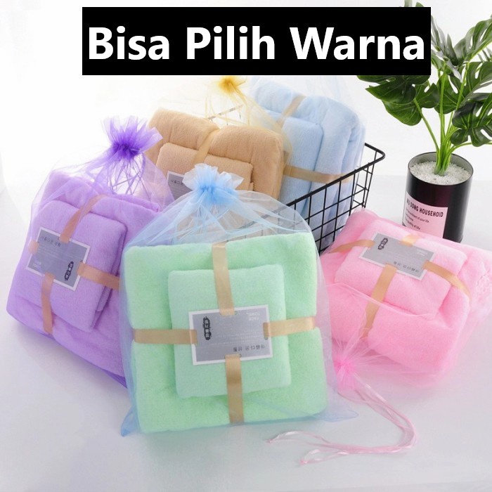 HANDUK HAMPERS set 2in1 2pcs HANDUK BERANAK HANDUK MANDI DEWASA HANDUK SOUVENIR  Kado Pernikahan Tow