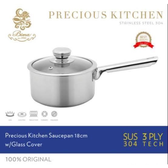 Panci Bima Precious Kitchen Saucepan Sauce Pot Steamer Sus 304 Stainless
