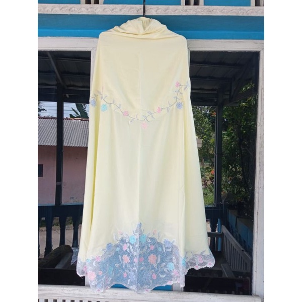 Mukena Telekung Premium Dewasa Bordir Manual Tasik ORGANZA free Tas