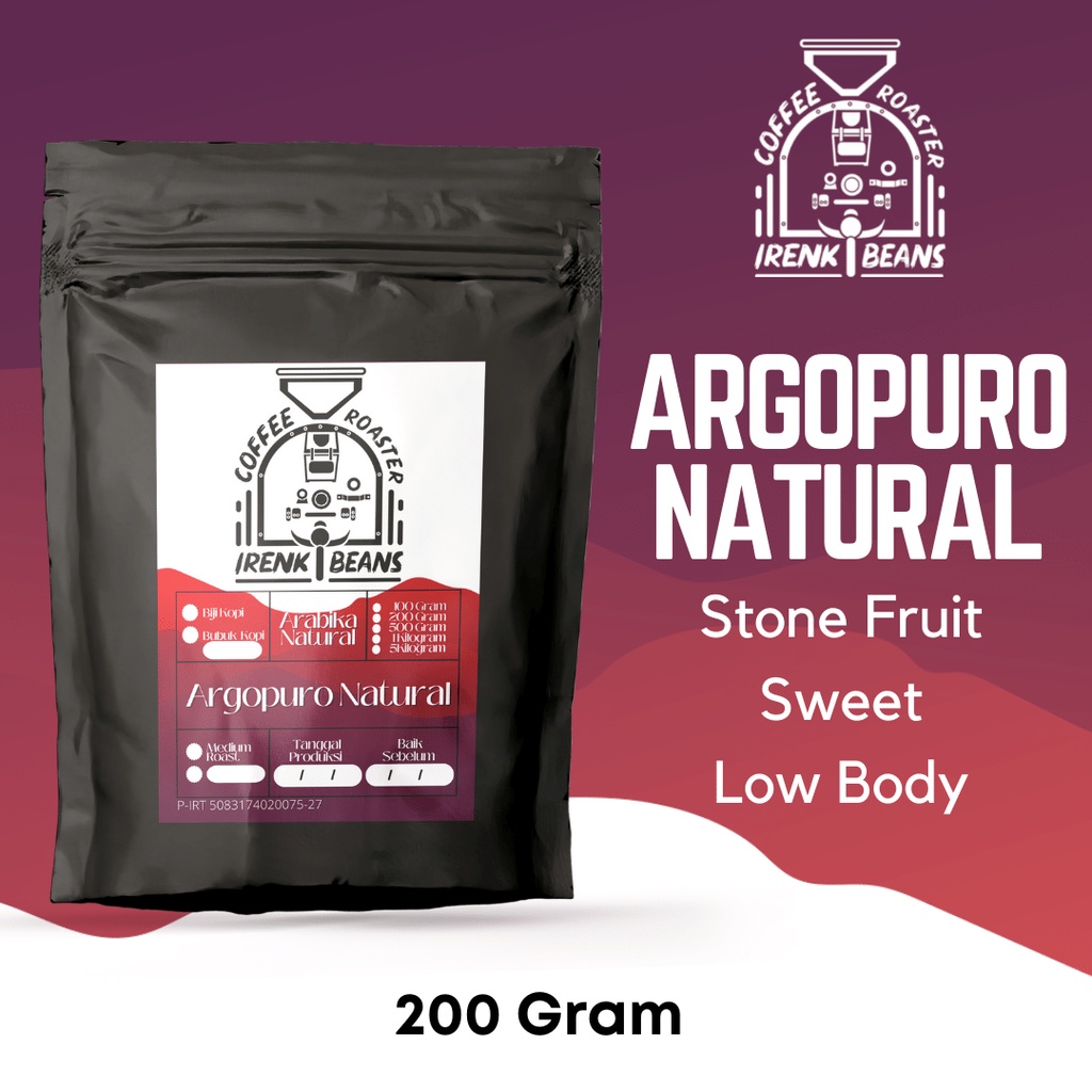 

Kopi Arabica Argopuro Natural 200g Biji Bubuk