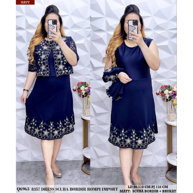 Dress 8357 Bahan scuba LD96-110 PJ110