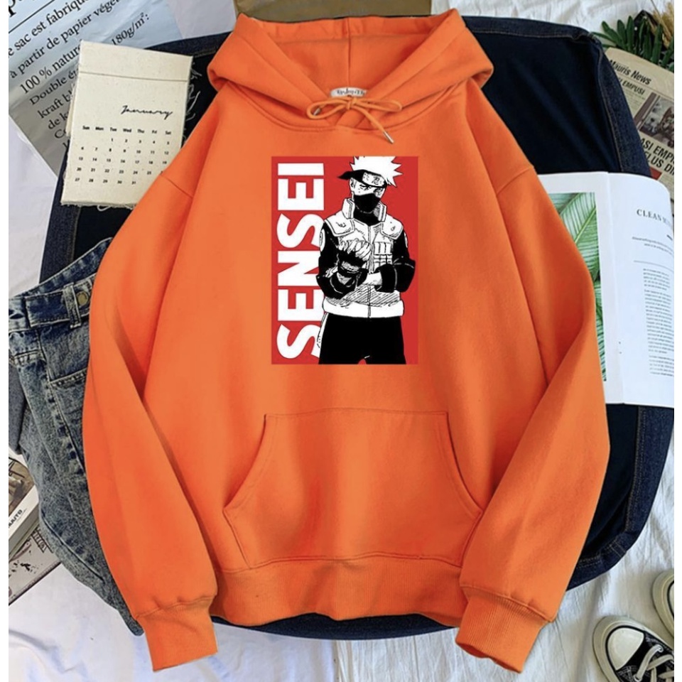 SENSEI KAKASI ANIME Jumper Hoodie II Sweater Hoodie Anime II Sweter Oblong Topi II SIZE M - XL ( Pria &amp; Wanita / Anak &amp; Dewasa )