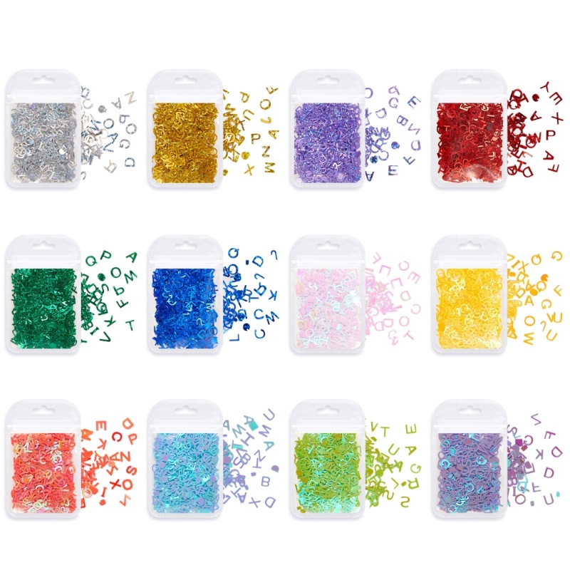 SIY English Letter Glitter Confetti Resin Filler Alphabet Sequins Nail Art Decor