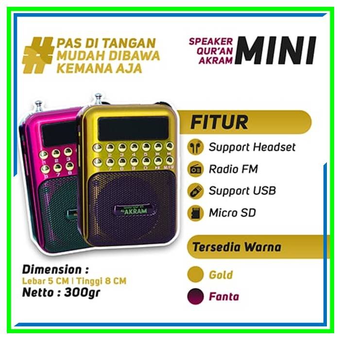 NEW PRODUCT Speaker Murottal Murotal AlQuran Quran Digital 30 Juz Al-Akram Mini ORA261