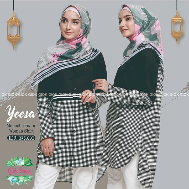 GIOK ZAINA SERIES 0849 SCARF BY GIOK SCARF & APPAREL/BAHAN ULTRAFINE VOAL/SIZE 115 cm x 115 cm/KERUD